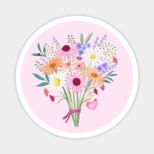 Spring flowers with heart Magnet